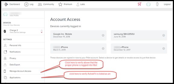 Fitbit Account Access